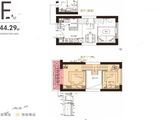 藏珑湖上公馆_2室2厅1卫 建面44平米