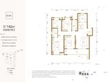 东原启城_4室2厅2卫 建面142平米