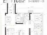 皖投国滨世家_3室2厅1卫 建面101平米