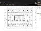 绿地中央广场_C1#10/12/13/15层平面图 建面61平米