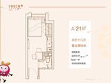 加州荔枝公寓_A户型 建面21平米