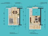 招商城市主场_1室1厅1卫 建面39平米