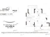 旭辉滨湖江来_3室2厅1卫 建面89平米