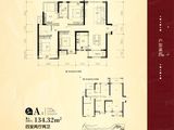 美的国宾府_4室2厅2卫 建面134平米