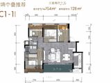 融信海月平湖_3室2厅2卫 建面128平米